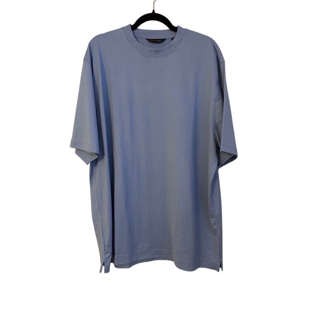 Scott Barber Mens XL Blue T Shirt 100% Pima Cotton Short Sleeve Crew Neck